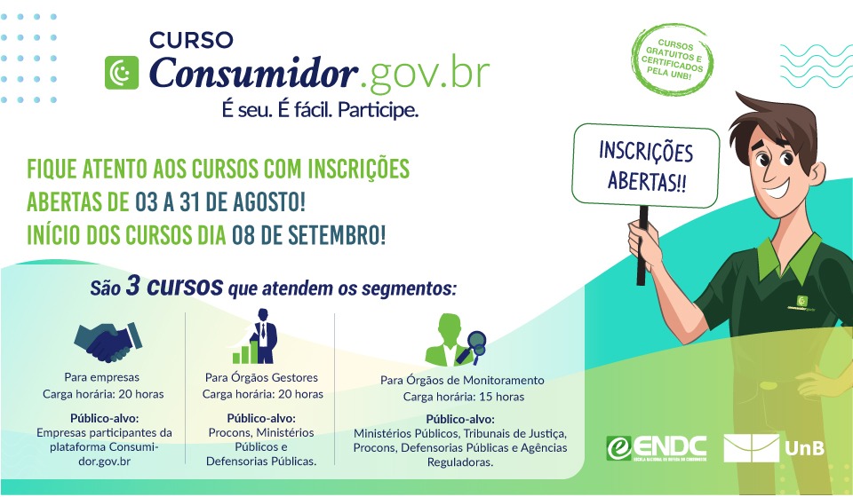 nadilsonneves's tweet image. Cursos gratuitos da Escola Nacional de Defesa do Consumidor - ENDC, para os consumidores que queriam saber de seus direitos e deveres. #ENDC #PROCONPA #SENACON #GOVERNODOPARÁ
