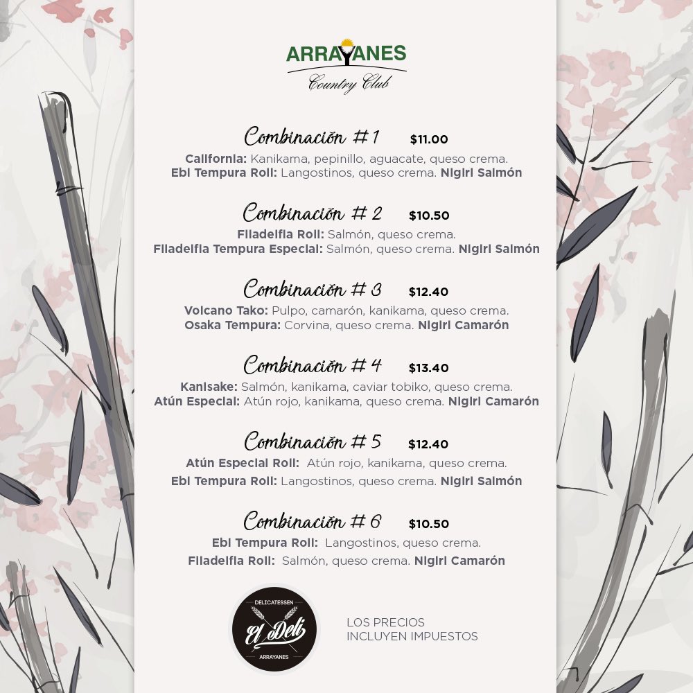 ArrayanesEC's tweet photo. No te pierdas estas increíbles combinaciones de sushi que tenemos para ti... 🤤

Haz tu pedido y visítanos en El Deli..

¡Te esperamos!

#YoSoyArrayanes #YoAmoArrayanes https://t.co/heKYChOTAz