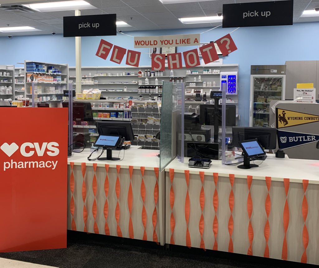 Flu shots have arrived in Cheyenne! Love the decoration <a href="/erinhaysxo/">Erin.Hays</a> 😍#cvspharmacy