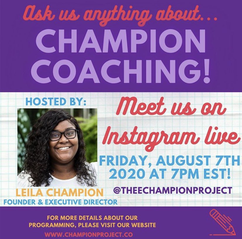 theechamproject's tweet photo. Going live on Instagram at 7pm EST to talk about our Champion Coaching program &amp; to answer any questions you all may have! Meet us there at https://t.co/fxKLgnzmkS https://t.co/jTGWHkP8Gu