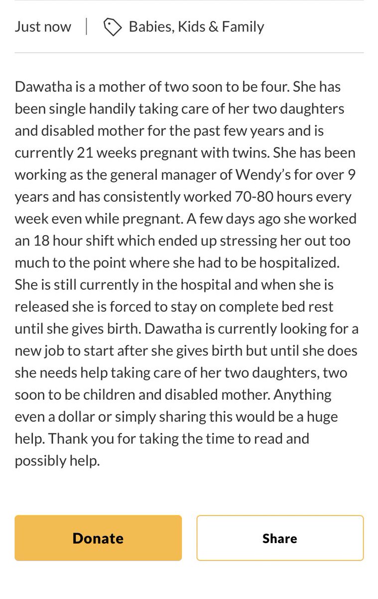 CallMeSirDaddy's tweet photo. My aunt could really use your help whether its a donation or even just a retweet🙏🏾❤️

https://t.co/igzZdLyHOU https://t.co/D4Yl6T1c2y