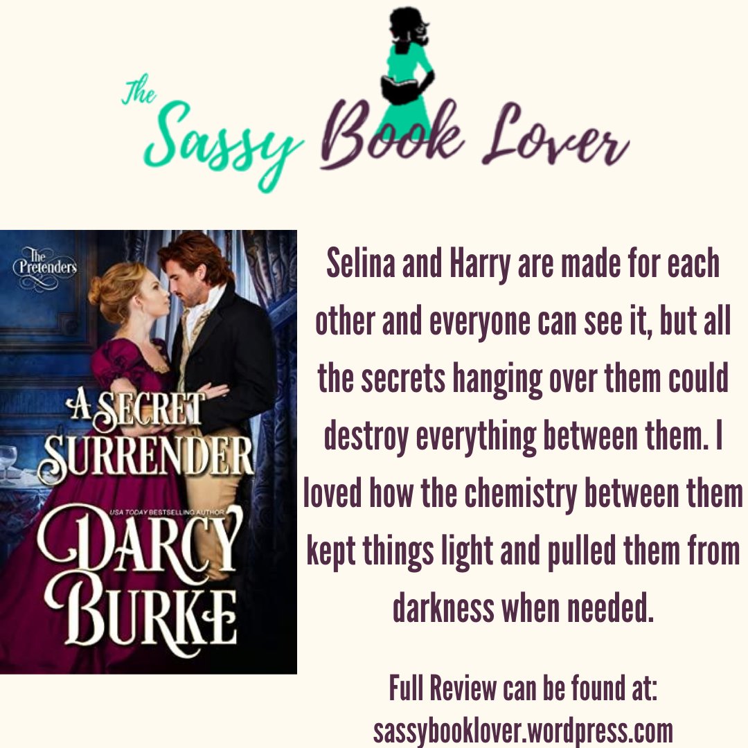 SassyBookLover's tweet photo. #BookReview of A Secret Surrender by @darcyburke 
Full review on my blog
https://t.co/oo5SZqKhRh

#historicalromance #bookblog #newrelease #bookstagram https://t.co/19NHy4S5hY