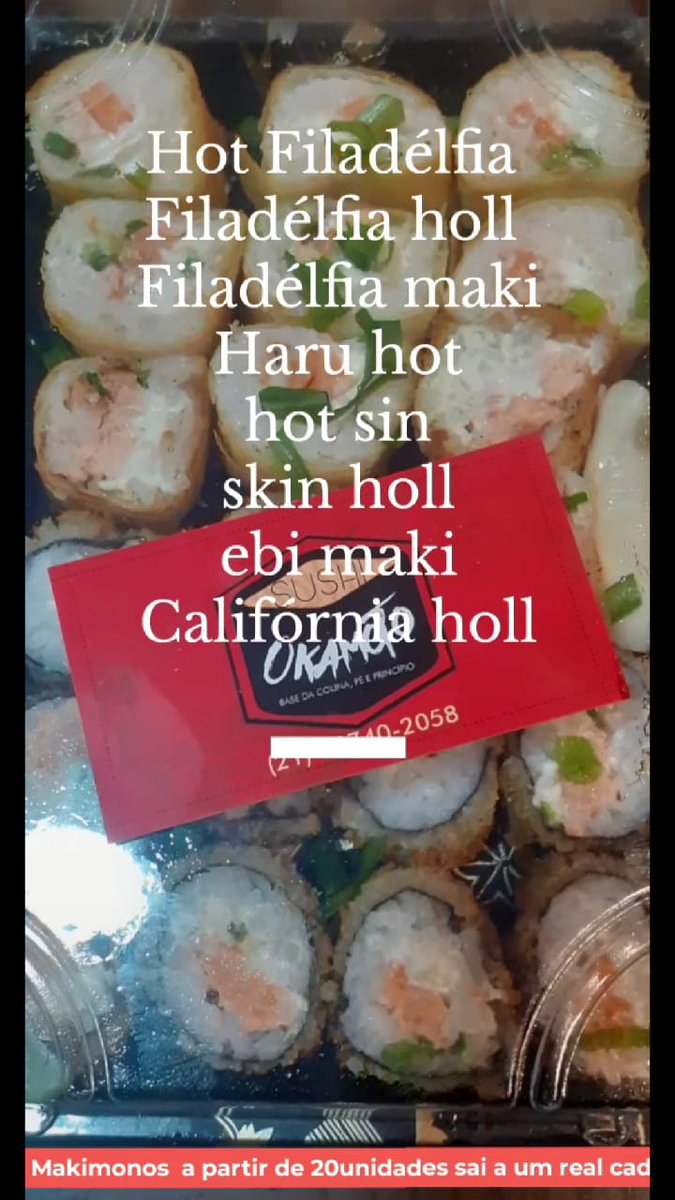delivery_sushi's tweet photo. A PARTIR DE 20 UNIDADES SAI A 1,00 https://t.co/jMCziySouP