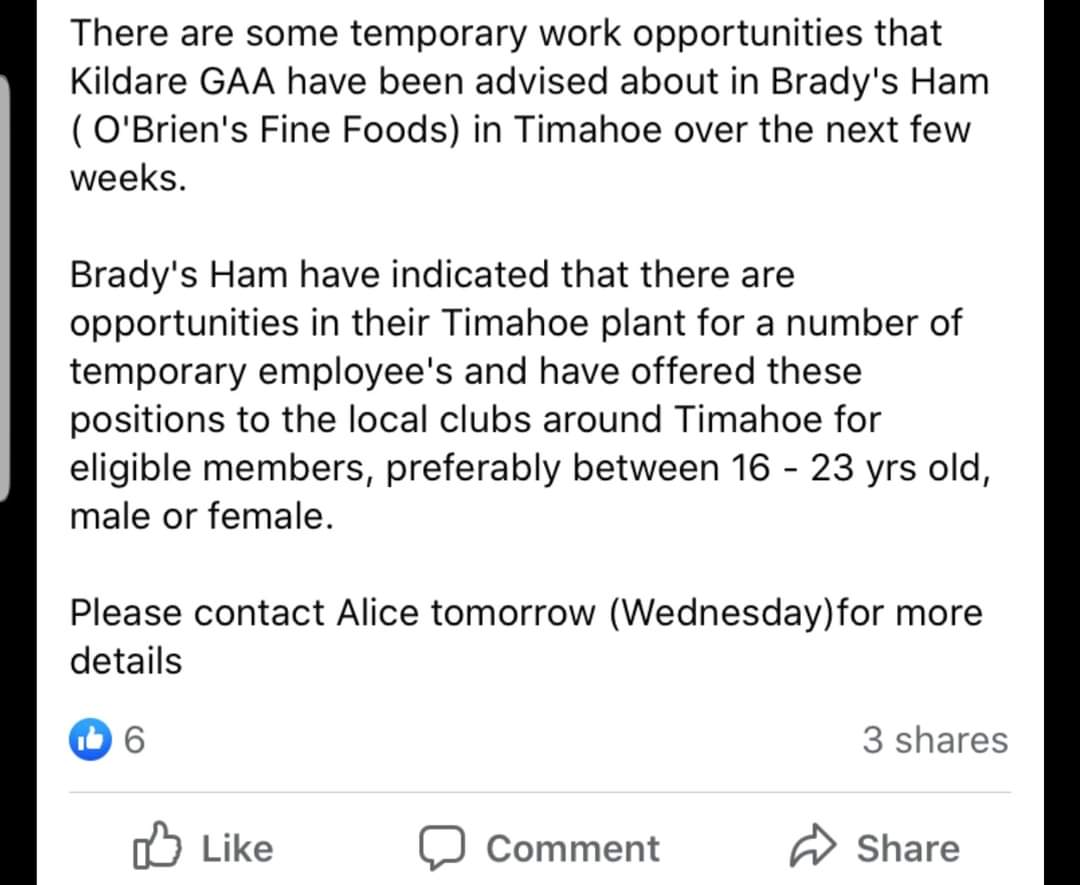Do they shut the plant down? Meat processors are untouchable. Oh and Brady's targeted local kids tru GAA to replenish workforce