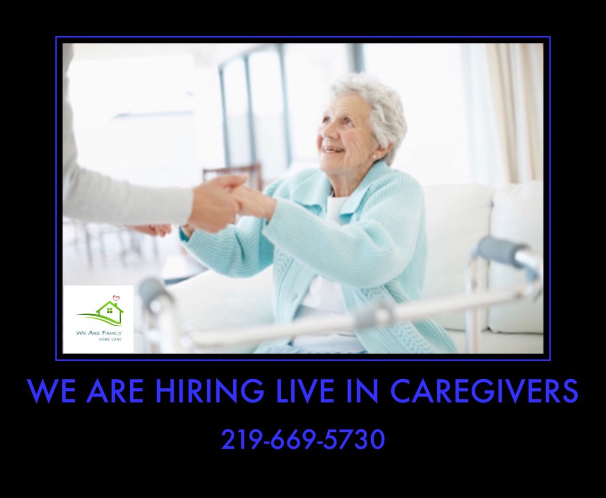 wearefamilyhc's tweet photo. We are hiring ‼️ #jobopening #caregivers #livein #24hourcare
Email us at careers@wearefamilyhomecare.com .  #nwindiana https://t.co/RdNWYJWEil