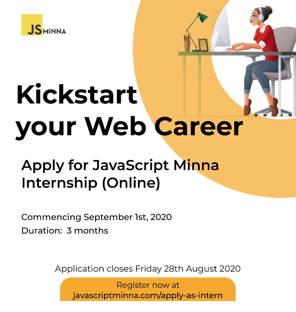 i4GBida's tweet photo. Have you been struggling with JavaScript? 😟.

Let's take you one step ahead of tutorials! Join us in our 3months intensive internship and learn JavaScript the practical way!

#JSMinna
#JSMinnaInternships

Register via the link

https://t.co/ZPh8RBa6Uh https://t.co/PaV3qb808r