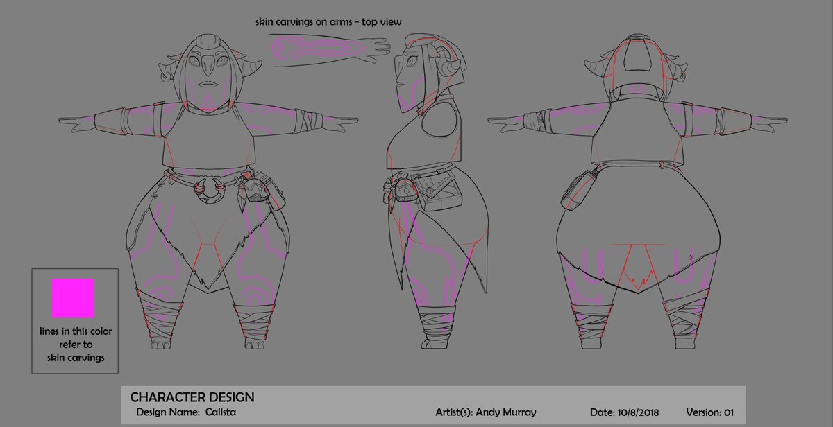 Calista was one of my favorite characters to work on in Wizards. Really enjoyed the streamlined shapes. My fearless art director Linda Chen did the original concept for this. I just did these turnarounds and paint-ups