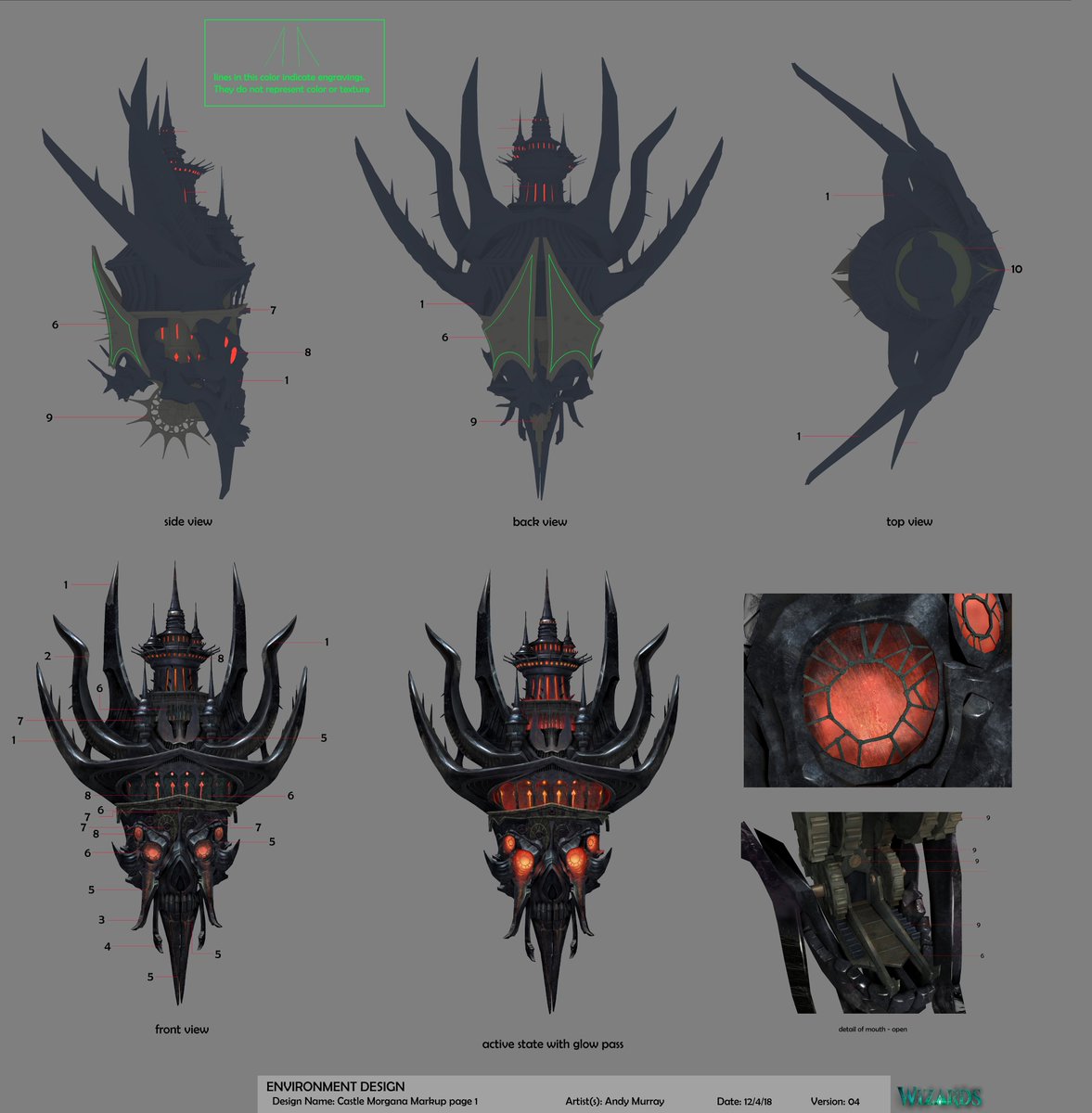 The skull castle! I had fun painting this, but it was Sean Andrew Murray (no relation) who made the original design for this, and I painted on top of Cundo Rabaudi's detailed 3D model. Fun!