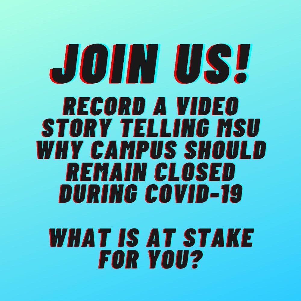 GradEmpUnion's tweet photo. Thank you to everyone who joined us tonight for our reopening town hall &amp; storytelling training, &amp; keep reading for action items!

TL;DR We need your stories about how the campus reopening plans will affect you &amp; your communities! If campus reopens as planned #SpartansWillDie 1/3 https://t.co/VhKhAlvUEx