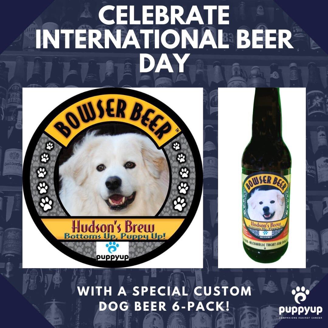 It’s International Beer Day!  We are celebrating by introducing our partnership with <a href="/bowserbeer/">Bowser Beer</a>. Our Hudson is our model. ❤️❤️Upload your pups image to be featured on your personalized bottle. For more details and to order your beer, please visit:bowserbeer.com/custom-label-c…