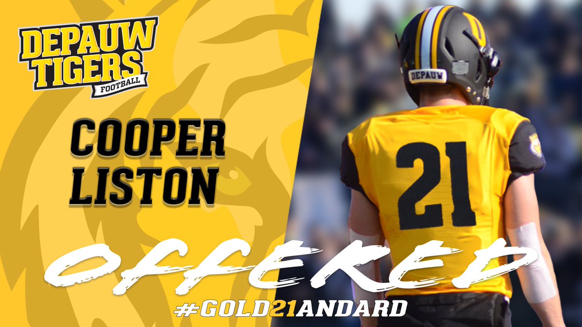 cooper_liston's tweet photo. Excited to receive an offer from Depauw University, after a great conversation with @FBCoachEngle. @DePauwTigersFB @VieraHawks https://t.co/CKsyqgwnfD