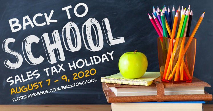 It’s that time again! #BacktoSchool Sales Tax Holiday is here! Shop qualifying items tax exempt today through Sunday. For eligible clothing and accessories, visit revenuelaw.floridarevenue.com/LawLibraryDocu….