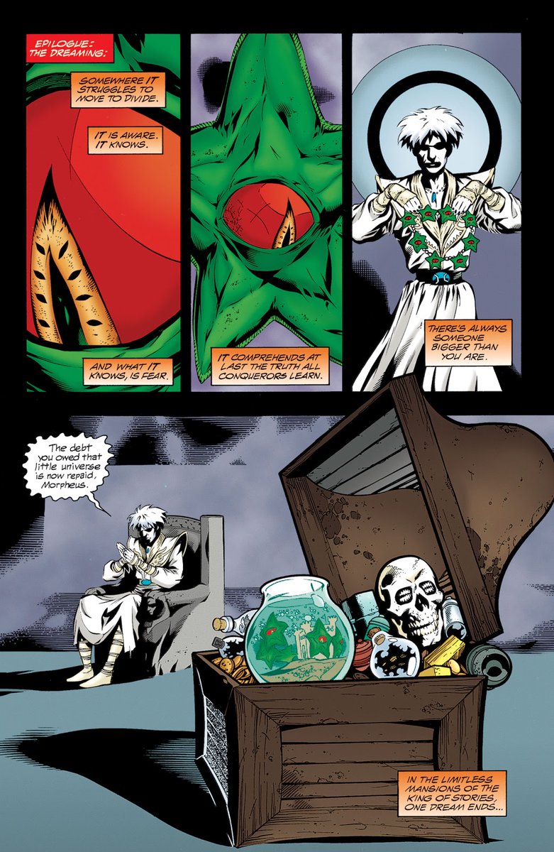 Grant did one of the only Sandaman focus stories after the series finished. This one finished some subplots and also gave Kyle an iconic moment. very good story.