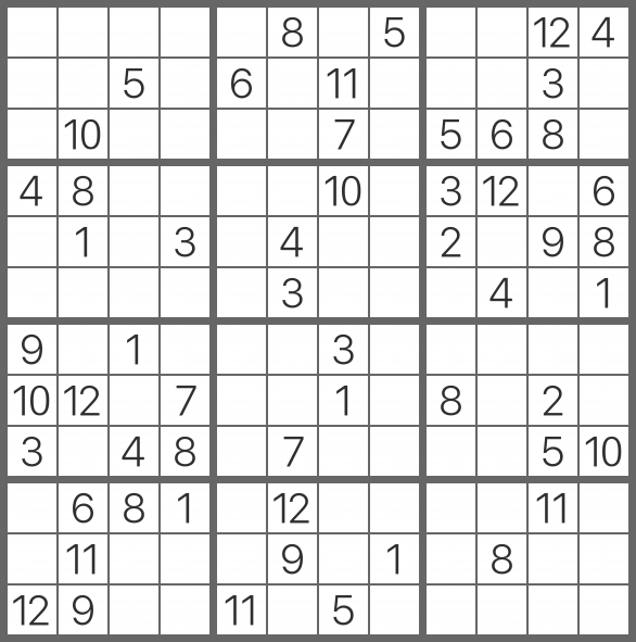 Sudoku 12x12 - Fácil 