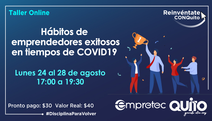 lacamaradequito's tweet photo. #CCQApoyo

💡Reinvéntate @conquitouio💡

Te invitamos a participar en el taller Emprendedores Exitosos en Tiempos de COVID por @empretec_ec que te permitirá conocer las habilidades que debes desarrollar como emprendedor.

Link de Registro 👉 https://t.co/QdSXh8MbX0 https://t.co/U79vKziyGG