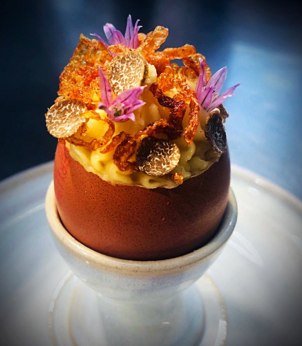 To start,our new signature : Soft Egg, Warm Potato, Onion and Truffle... #savourytostart #tobegin <a href="/RestLadyAnne/">Restaurant Lady Anne at Creamery House</a> <a href="/MichelinGuideUK/">The MICHELIN Guide</a>