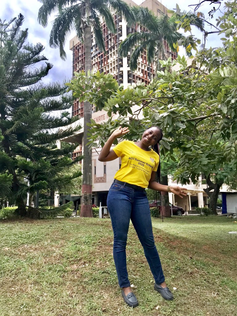 YettysAdventure's tweet photo. Hi everyone, the past few days had been engaging, educative and thought provoking. 
I am Yetunde Ojatula, a participant from University of Lagos, Nigeria and it’s a pleasure meeting you all. 
#ACUSummer2020
#TheMigrationGeneration
#ACU
#UniversityofCapecoastGhana https://t.co/cEWDvJ0l54
