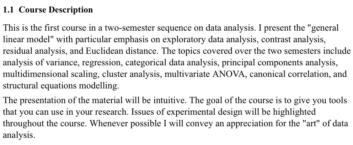 <a href="/Dfeeney31/">Dan Feeney</a> This 100%. We have a great course in stats/psych that teaches statistical analysis from the ground up (starting with basic t-tests) using the GLM. 

It’s a better way to understand the analytical strategy, and it’s also a valuable framework a priori for better experimental design
