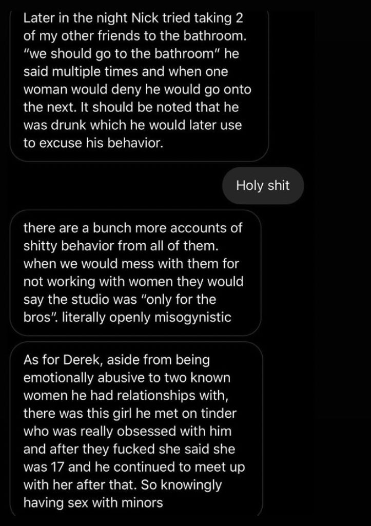 i went to the person and i watched their story, just to find screenshots of people sharing their experiences with joey, nick and derek. here are some screenshots about nick & derek