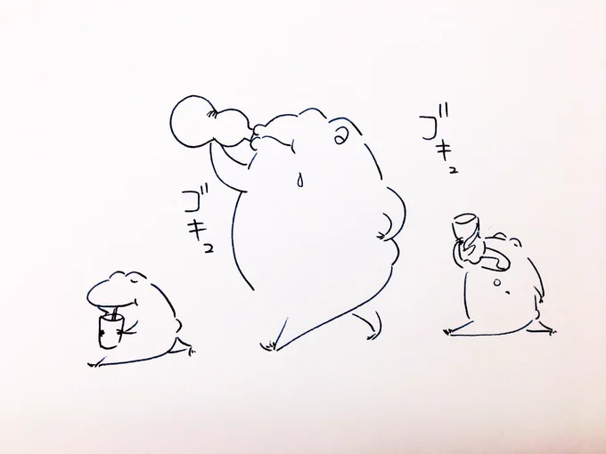 今日も元気にいきまっしょい?
(水分補給ね) 