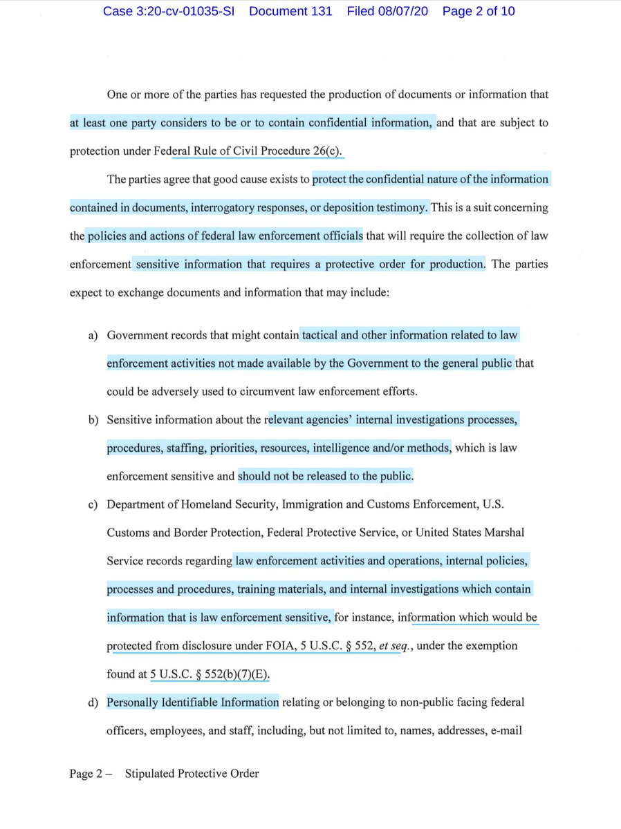 Proposed & Stipulated Protective Order;Fed Rule of Civil Procedure 26(c)<—protective orders:“...discovery is sought may move for a protective order in the court where the action is pending..”FWIW Page 2 sub paragraphs b) & c) gives me a bit of pause https://ecf.ord.uscourts.gov/doc1/15107635031?caseid=153126