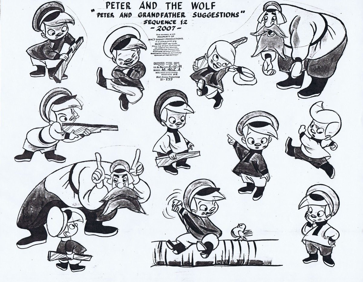 Animation art from Disney's PETER AND THE WOLF (1946). 