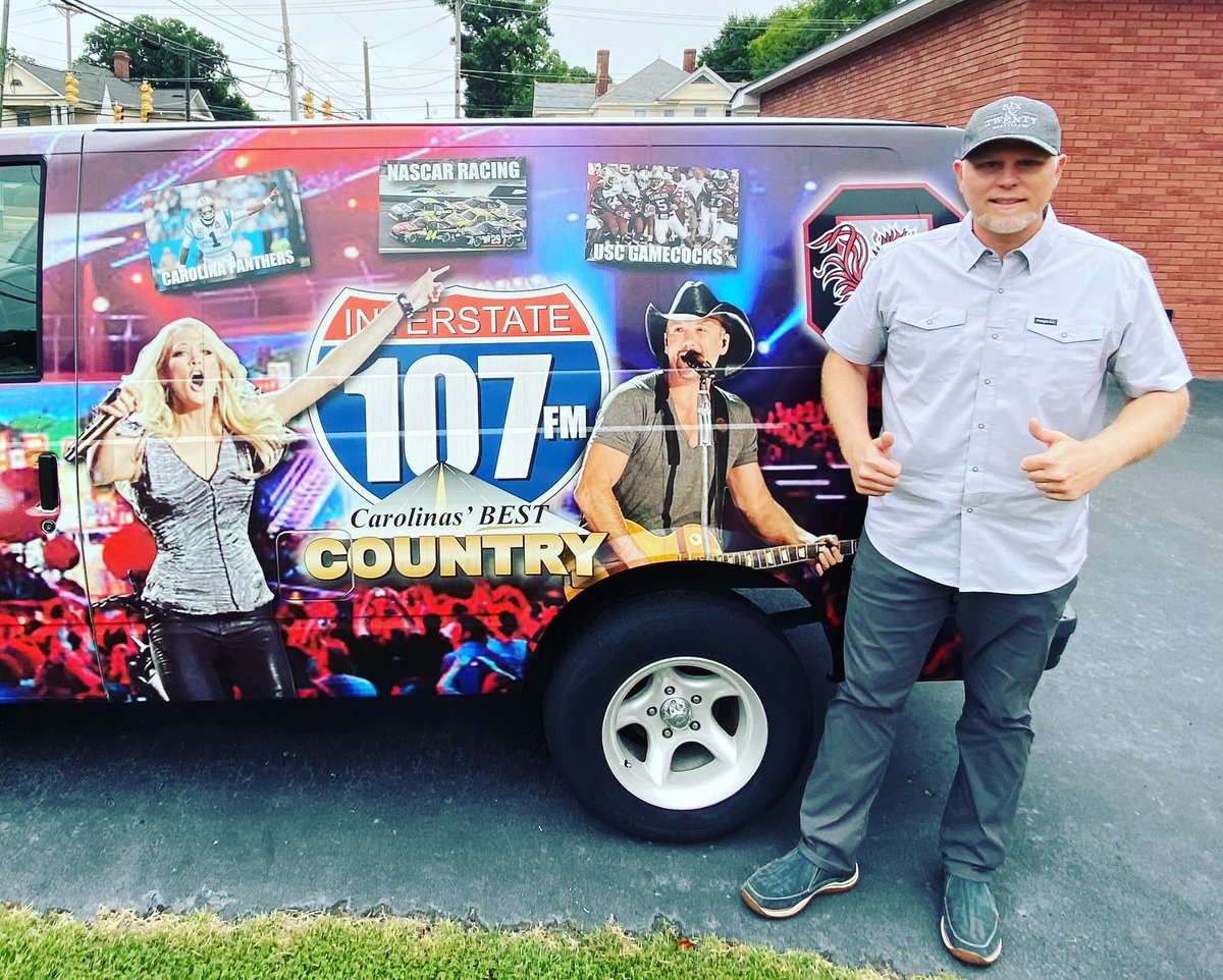 justinraywill's tweet photo. We stop by 107 Country &amp; WRHI Radio this morning to talk about https://t.co/SyqG8YrbJ9 Field Party August 15th in Kershaw, SC! Interstate 107 Country is going to broadcast live from the field party next Saturday! https://t.co/EUY6GGFUET