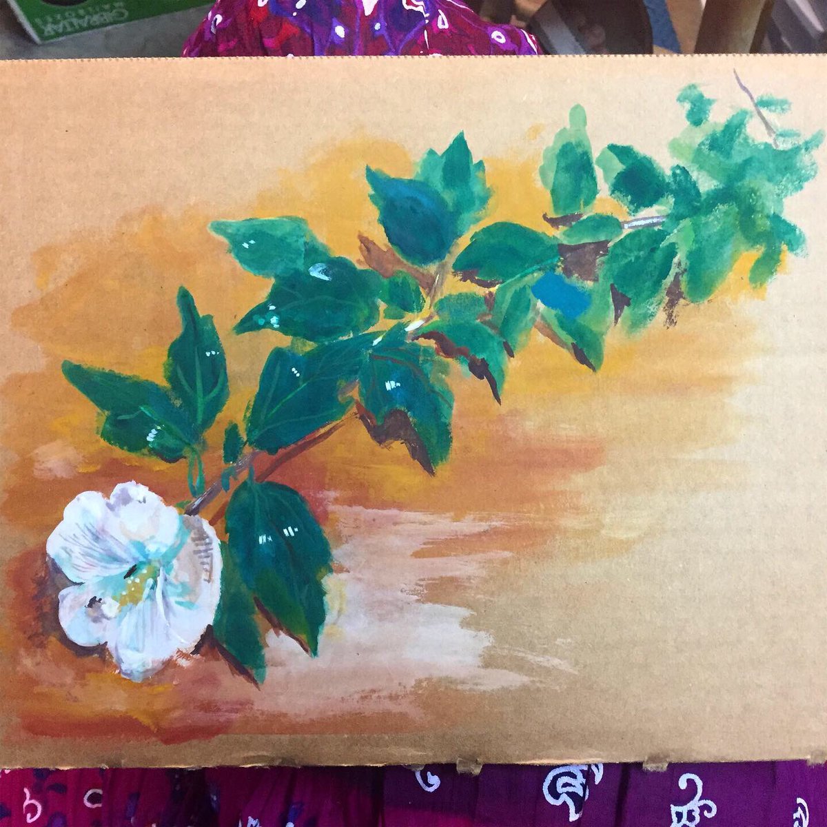 XedBlankenship's tweet photo. 1 hr gouache study, #reeveswatercolor on unprimed #cardboard. #flower #ArtistOnTwitter #PainterOnTwitter #gouache https://t.co/Le3Zoy9kDE