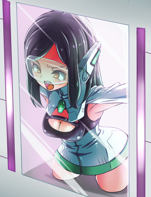 新キャラ「メイザーグリーン」のピンチシーンが完成しました。電子レンジに入れられて大ピンチ!(嘘) 