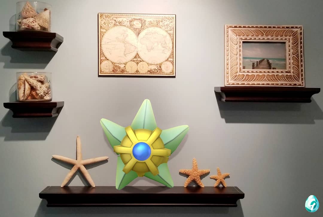 HunterGidget's tweet image. I'm never this lucky this early.  Staryu matches my decor, too!🤣