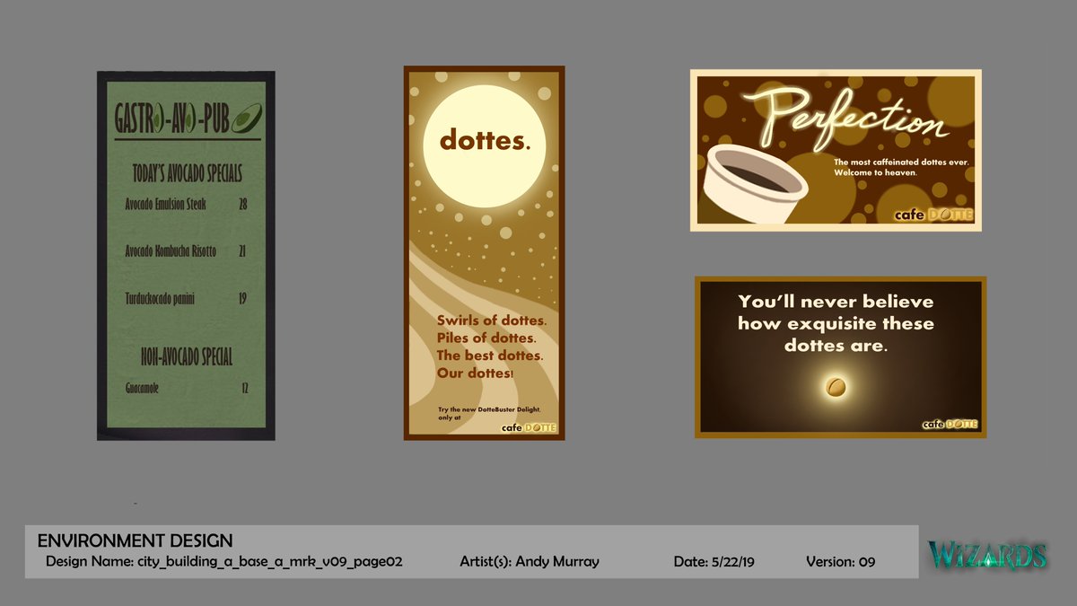 Sometimes the best tasks are the background tasks because nothing specific has been called for and I can pitch whatever I think is appropriate for the scene/story moment. This went through many changes, especially when clearing it with legal, but it was a blast. No lawsuits plz!