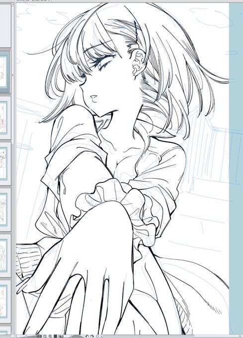 今日もペン入れがんばろうね✍️ 