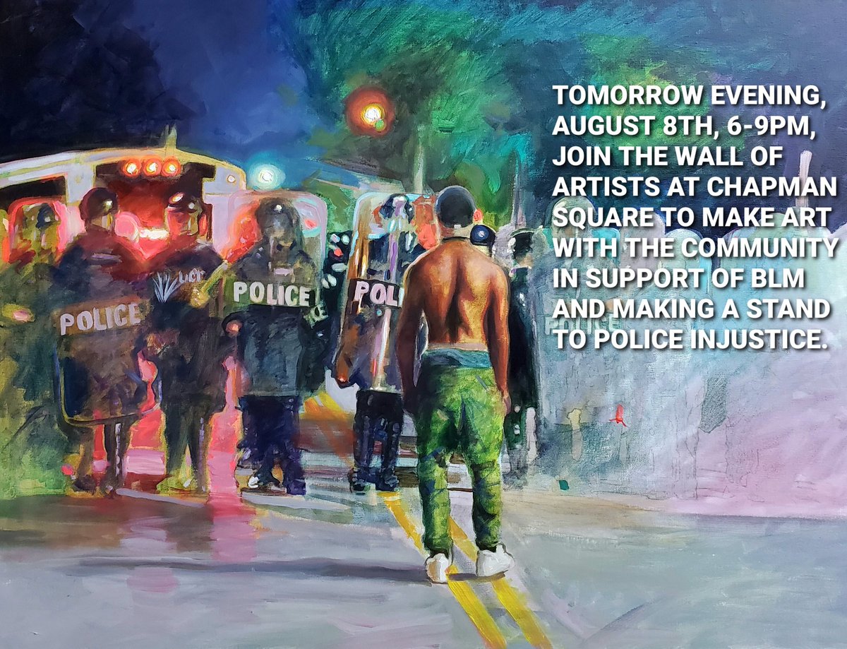 Hope to see your beautiful masked faces downtown tomorrow evening! 
#wallofartists #WOA #pdxprotests #PortlandProtests #blm #NoJusticeNoPeace #makeartnotwar
