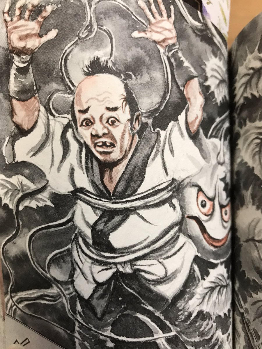 黒史郎 今日が妖怪の日だというのをどこかで見たので 週刊少年マガジン の 人面すいか 左 と フタミの 日本の妖怪大図鑑 の 作物妖怪 右 の絵にいるおじさんの顔がそっくりというか同じ人っぽいので いかがですか