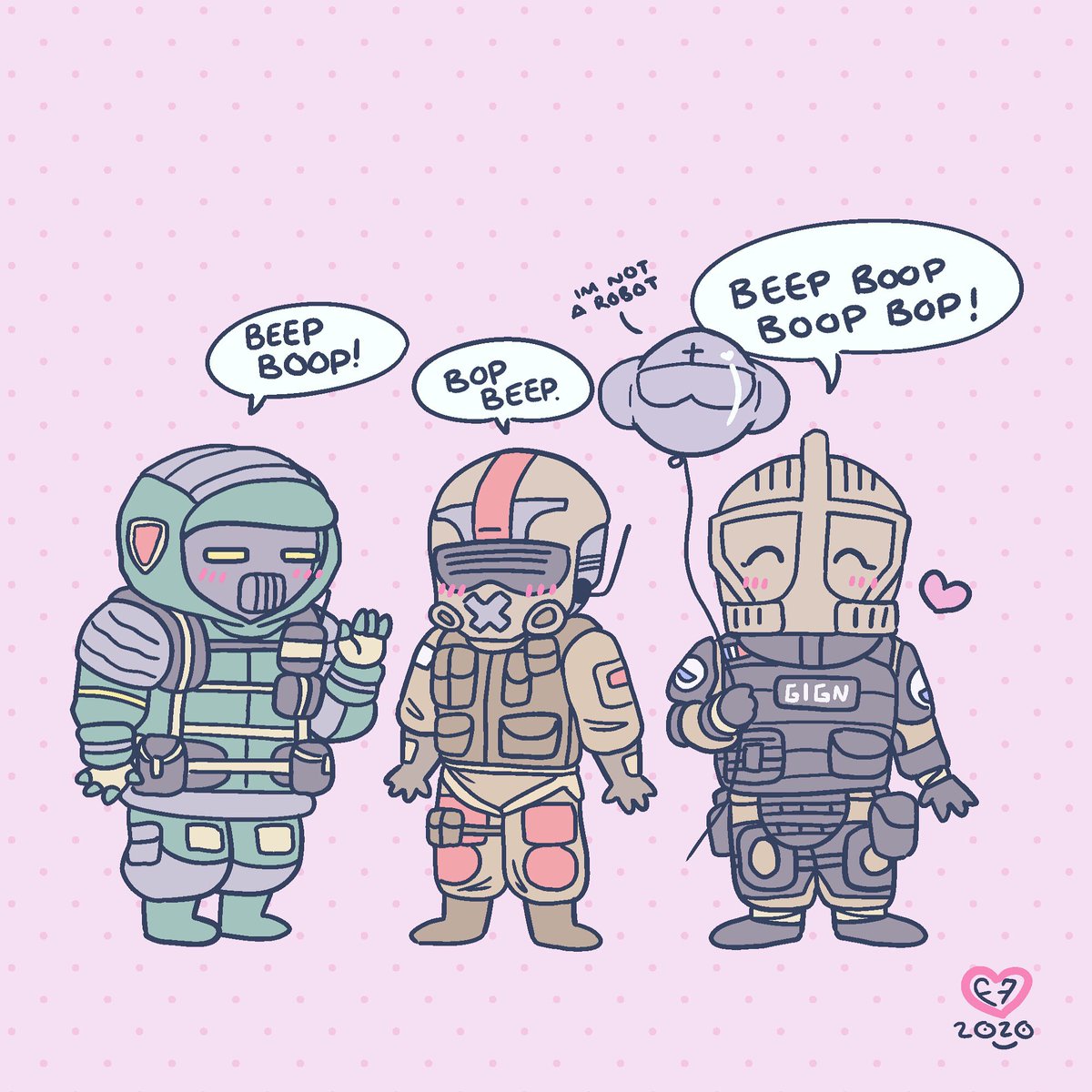 retrodisasterR6's tweet image. Kapkan: Hello! 
Mute: Hello Kapbot.
Lion: It’s a robot party !!
#MUTEProtocol