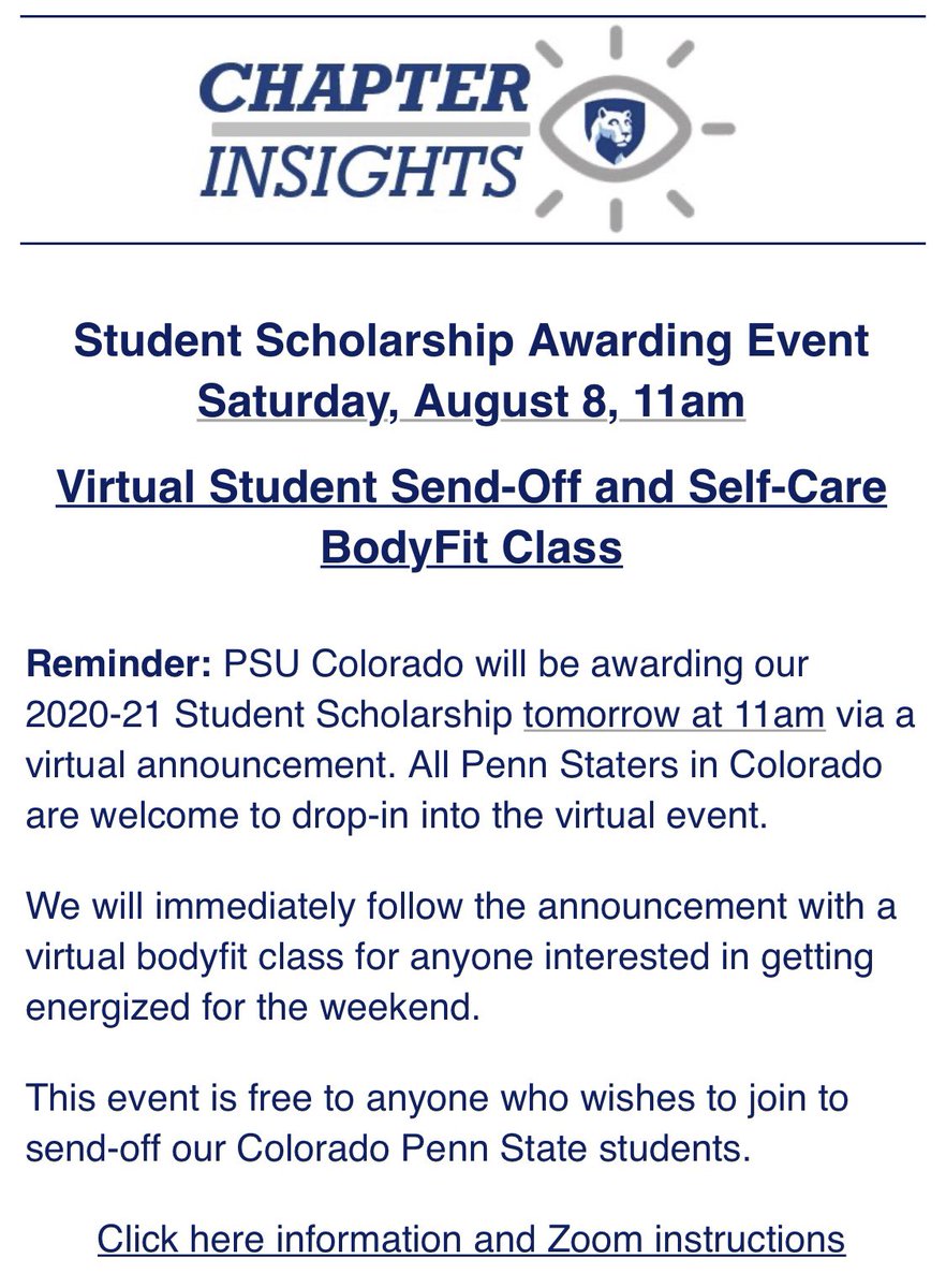 PSUColorado's tweet image. Join us tomorrow for our scholarship announcement &amp;amp; some Saturday Self Care! The scholarship winner will receive $1,555 and 2nd &amp;amp; 3rd place winners receive $100 gift cards 📚👩‍🎓 All alumni/ students welcome to join! Zoom link on PSUColorado.org🦁