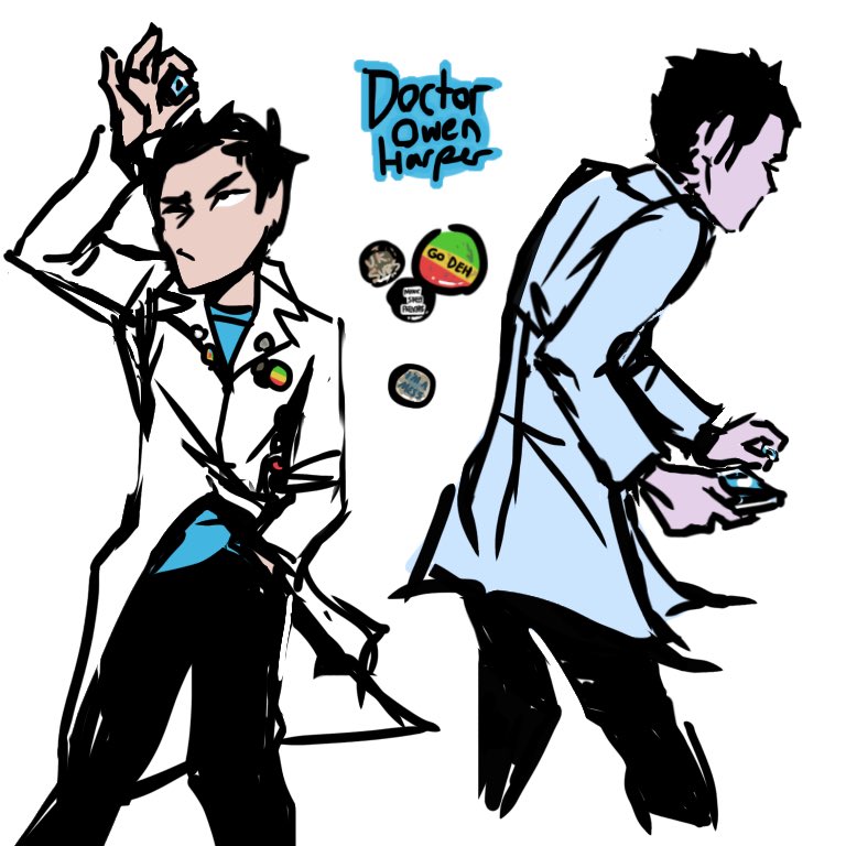 AzureWisper's tweet photo. I guess I've never drawn him in his labcoat?? #drowenharper https://t.co/HcoTHizi5R