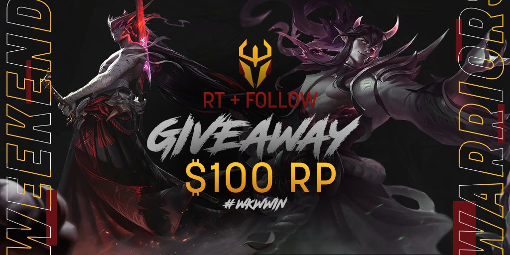 Since you all liked our new logo, we have decided to give you guys &amp; gals something in return!

Just a sneaky $100 RP

For a chance to win:
- Retweet
- Follow <a href="/WKWOCE/">Weekend Warriors</a> 
- Tag 1 friend in the comments

#WKWWIN #giveaway