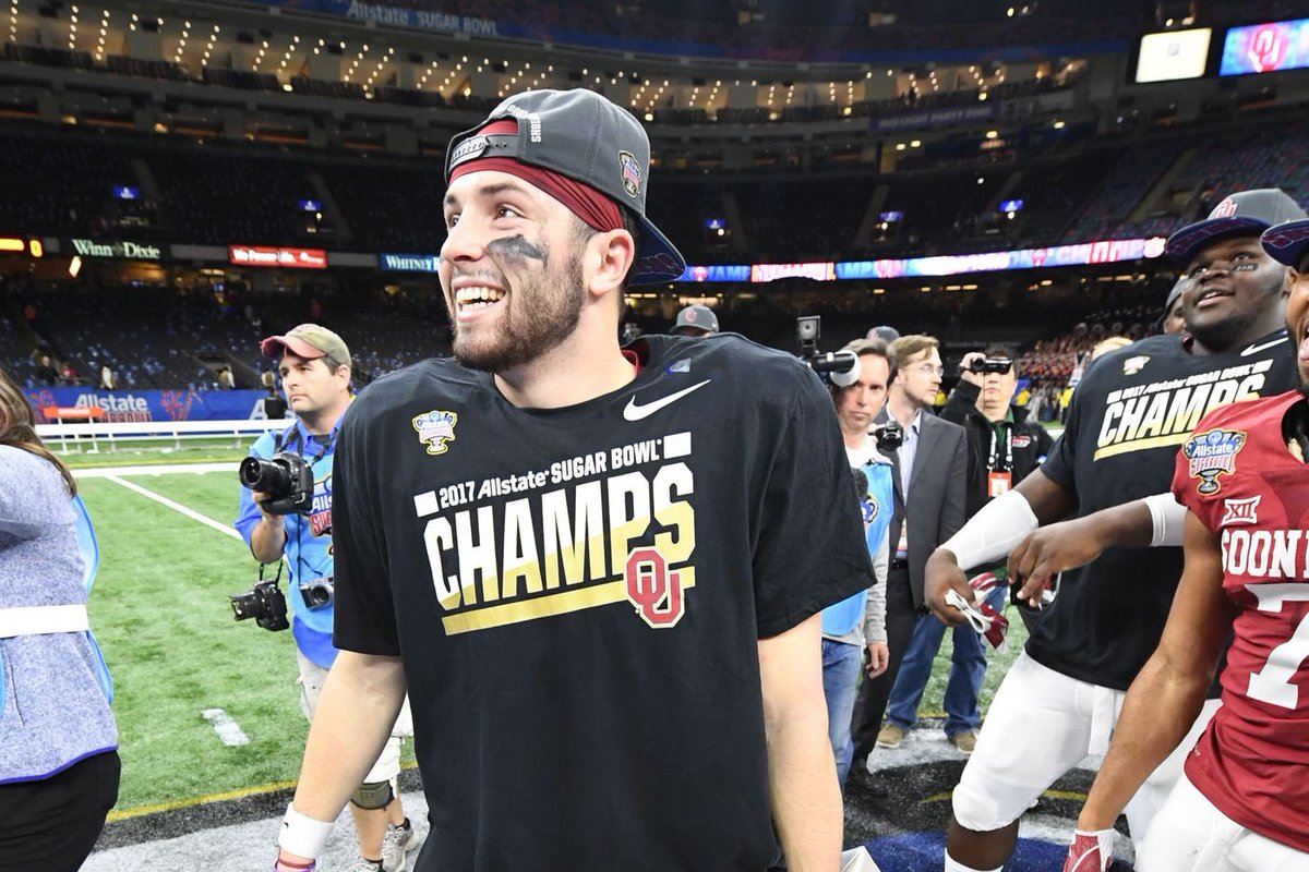 Baker Mayfield smiling, a Thread.