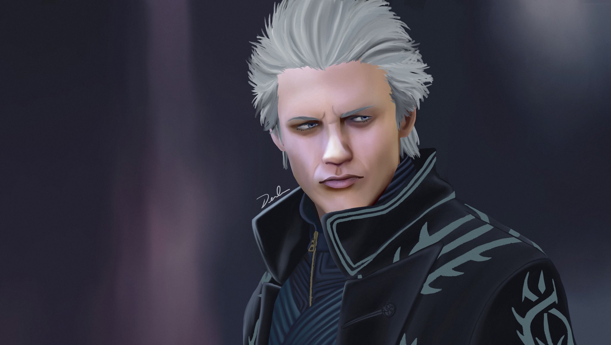 Derahann on X: First time trying to paint Vergil. Screenshot by @drusoona # Vergil #DevilMayCry5 #DMC5 #DevilMayCry #DMC  / X