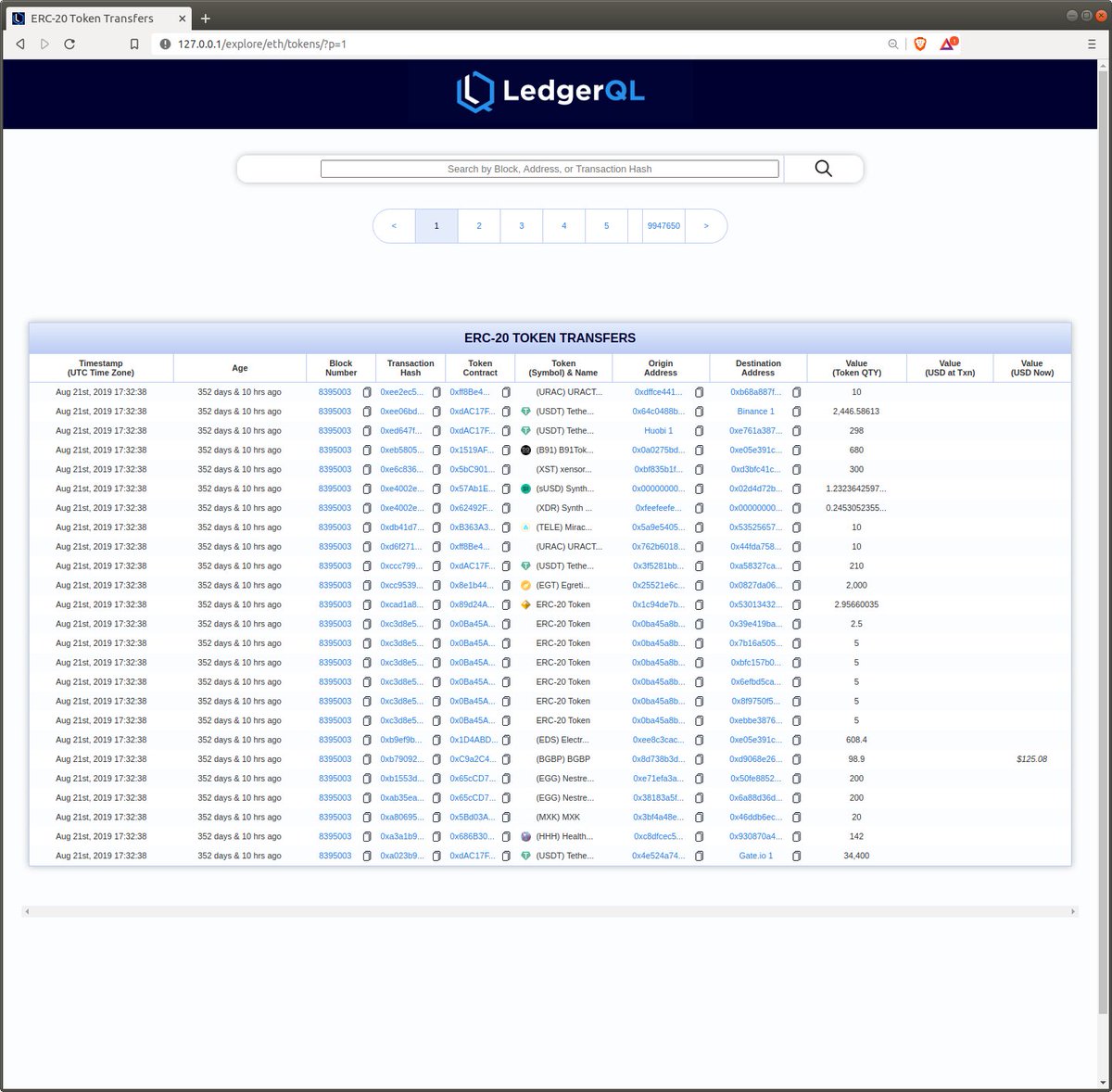 LedgerQL's tweet photo. 2/ Here's a preview of the most recently mined blocks, DEX transactions, external transactions, and ERC-20 token transfers https://t.co/MsmhFtJR0S