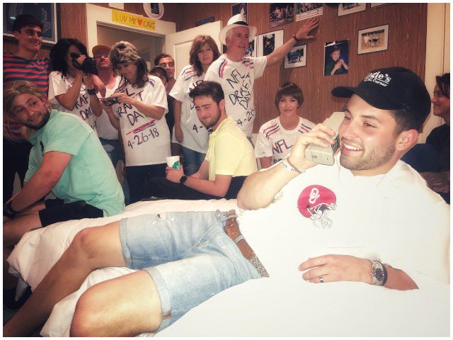 Baker Mayfield smiling, a Thread.