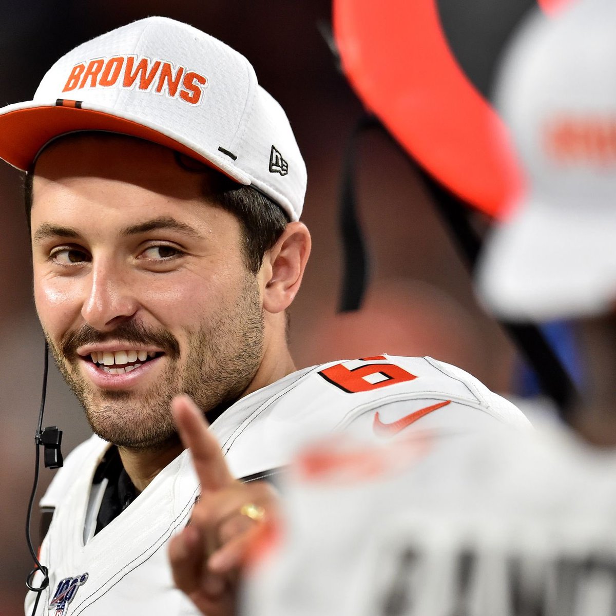 Baker Mayfield smiling, a Thread.