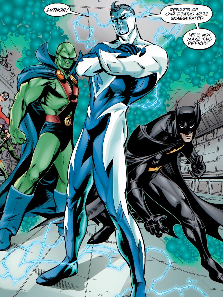 Superman's powers and costume change for a bit. Grant for his part is the only writer TO REALLY take advantage of this and have use the gravity of the moon, and other inventive uses. He also fights an Angel because why not.