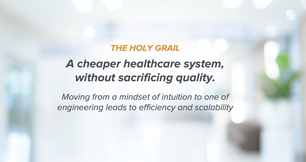 4/ Tech can enable the evolution from a system that relies on intuition and judgement, to one based in engineering principles, where reusable components and codified learnings drive 10x scale and efficiency to generate high-yield, affordable healthcare.