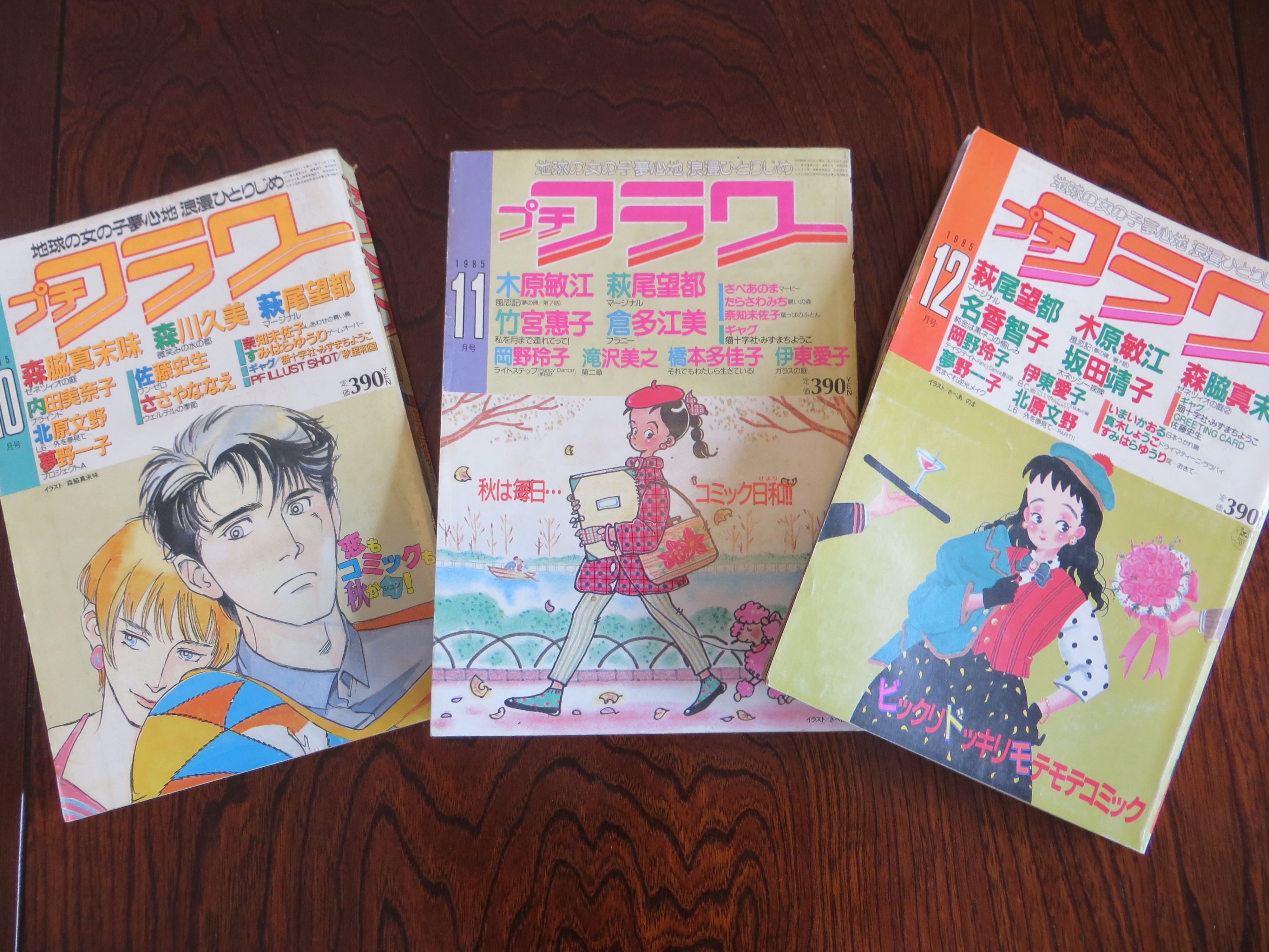 Hazki Hazki 昭和の漫画 の表紙いろいろ S60年プチフラワー 森脇真末味さん ゼネツィオの庭 木原敏江さん 風恋記 竹宮恵子さん 私を月まで連れてって 橋本多佳子さんの老人パワー 北原文野さんのpシリーズ等 猫十字社さんの 県立御陀仏
