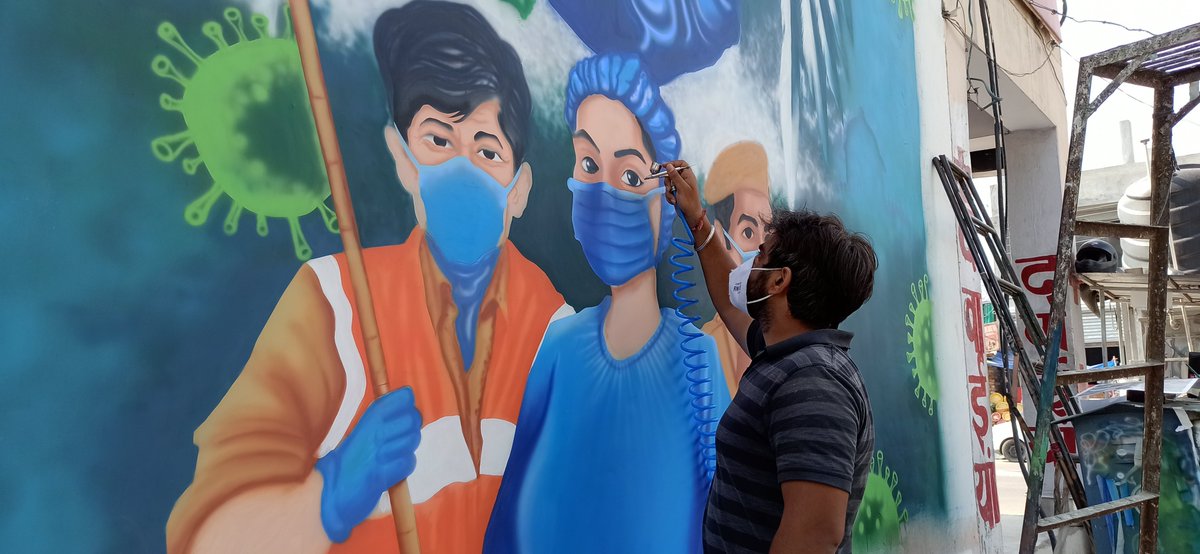 SuriSunil76's tweet photo. A solute to corona warriors by art.
Artist sunil suri
#sunilsuri #una #wallart #HimachalPradesh #coronavirus
#warriors #cartooinstsuri #himachaldastak @SatpalRaizada @himachaldastak @ANI #himachalnews https://t.co/cEA8oCD0Ia
