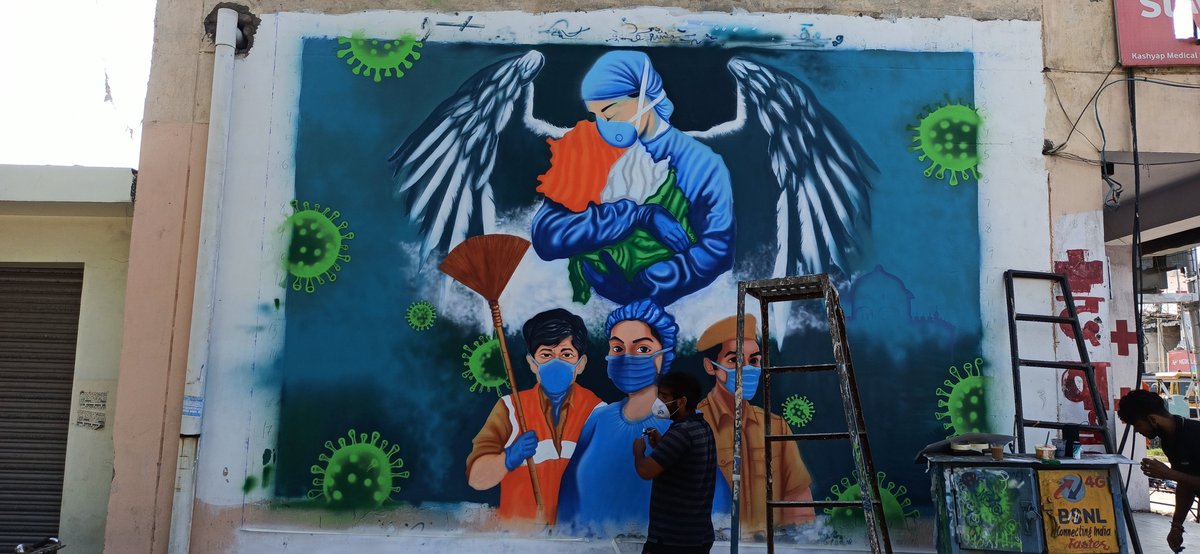 SuriSunil76's tweet photo. A solute to corona warriors by art.
Artist sunil suri
#sunilsuri #una #wallart #HimachalPradesh #coronavirus
#warriors #cartooinstsuri #himachaldastak @SatpalRaizada @himachaldastak @ANI #himachalnews https://t.co/cEA8oCD0Ia