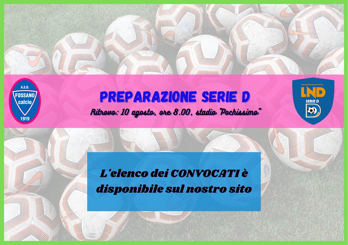 Fossano1919's tweet photo. Stagione 2020/2021, non vediamo l'ora di cominciare! Di seguito, l'elenco dei #convocati per la #preparazione 
👉👉 https://t.co/iW2rLazLAu https://t.co/VqkfYarvy4