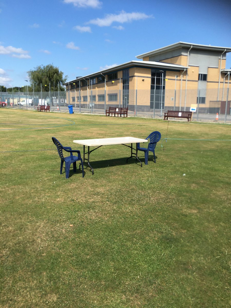 arnoldmark13's tweet photo. All set up and Covid compliant...Have a great day...#Cricket.#Derbs. https://t.co/QUk5CGg2KW